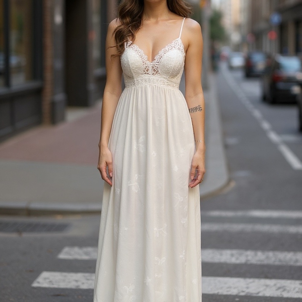 Vintage Vassarette Ivory Lace Slip Dress A304